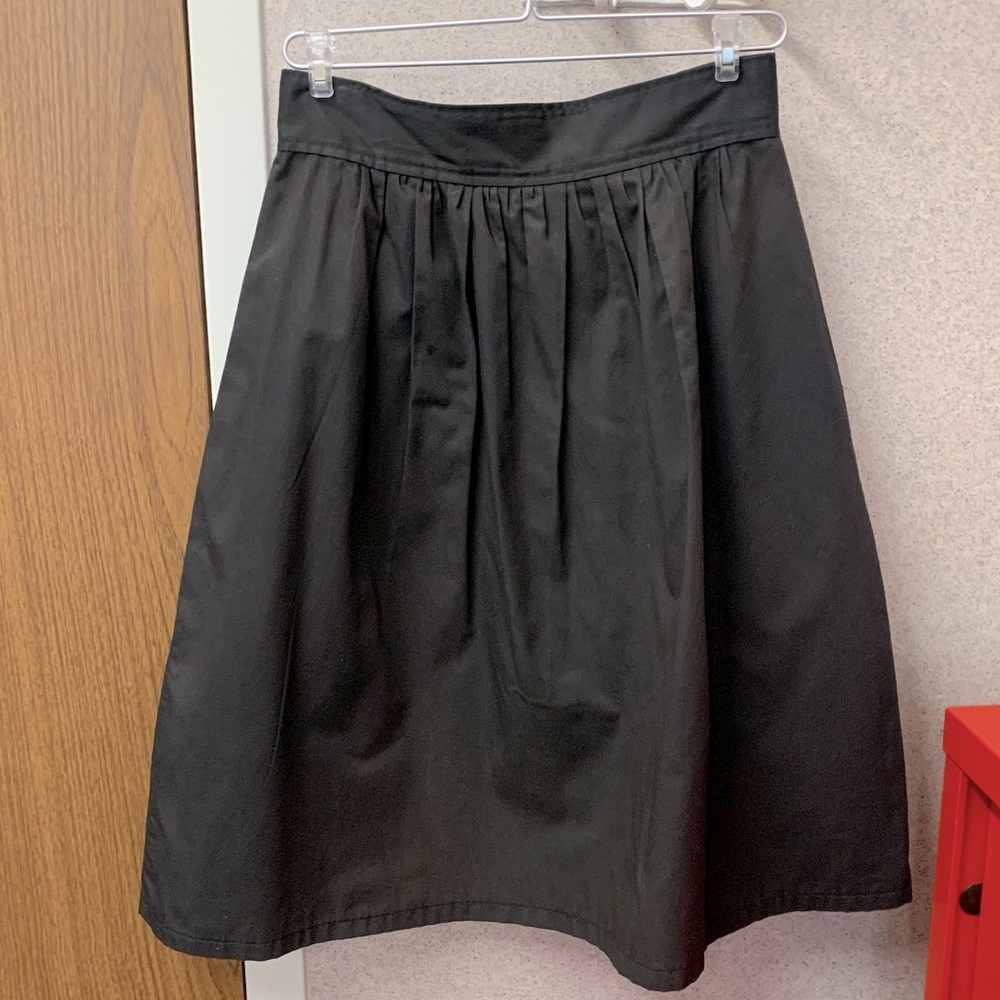 Perfect Black A Line Midi Skirt